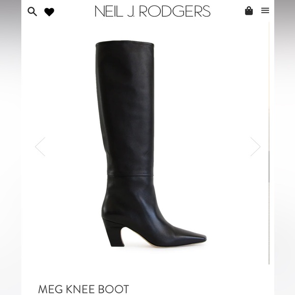 Neil J. Rodgers Meg Knee Heeled Boot Black Nappa Leather NWT 39 9 - Picture 1 of 15